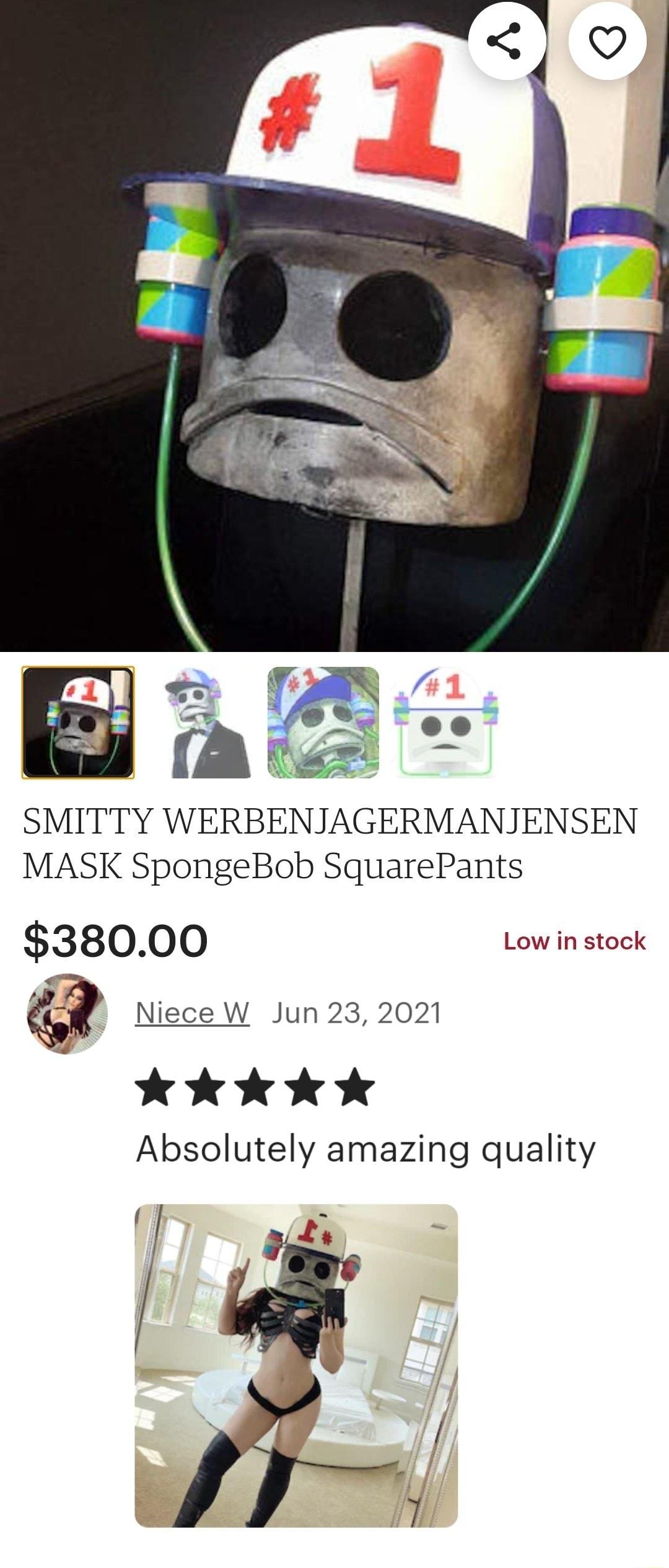 3 oo et SMITTY WERBENJAGERMANJENSEN MASK SpongeBob SquarePants 38000 Low in stock Niece W Jun 23 2021 A hkkK Absolutely amazing quality