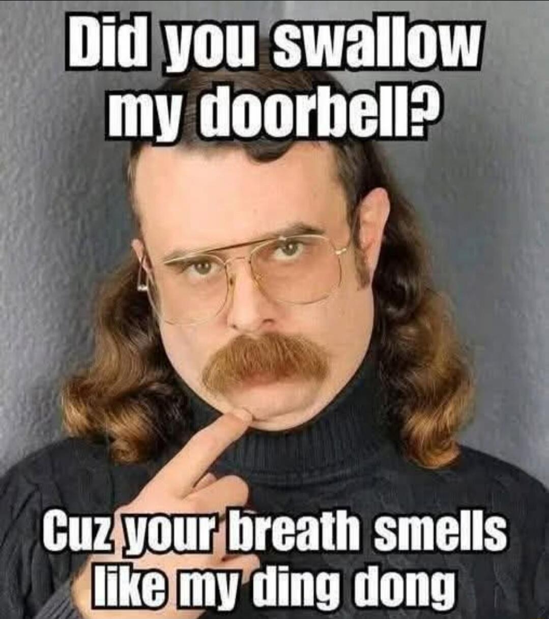 Did you swallow my doorbell? Cuz your breath smells like my ding dong