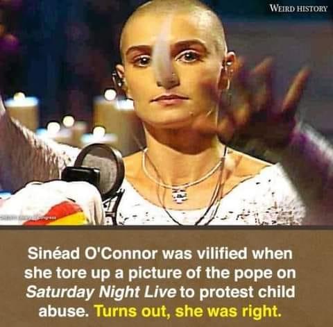 WEIRD HISTORY B EET o ofol T QNEERVI T KV T she tore up a picture of the pope on Saturday Night Live to protest child ELITEN