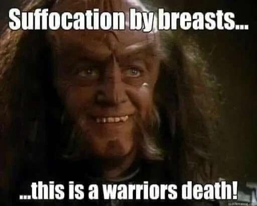 Suffocation by breasts... ...this is a warriors death!