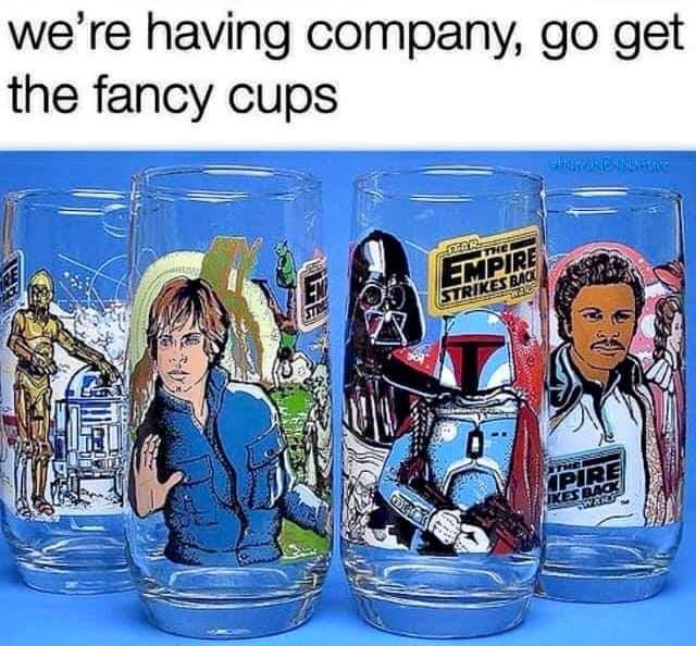 were having company go get the fancy cups