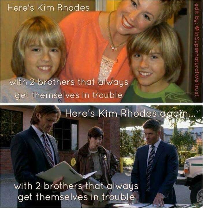 Heres Kim Rhodes W with 2 broth et them