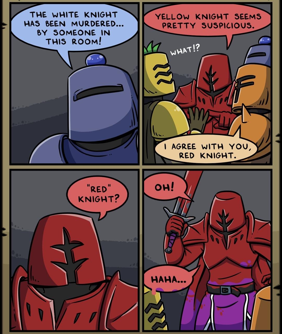 THE WHITE KNIGHT HAS BEEN MURDERED BY_SOMEONE IN THIS ROOM SWORDS CDLXVIL WWWSWORDSLOMICLOM