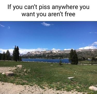 If you cant piss anywh want you arent free