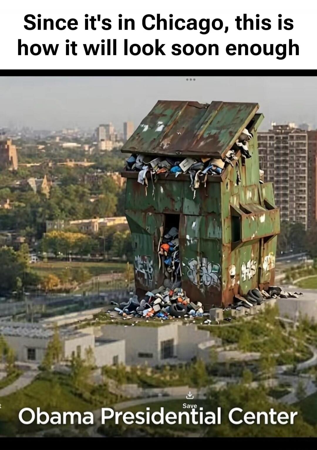 Since it's in Chicago, this is how it will look soon enough. Obama Presidential Center.