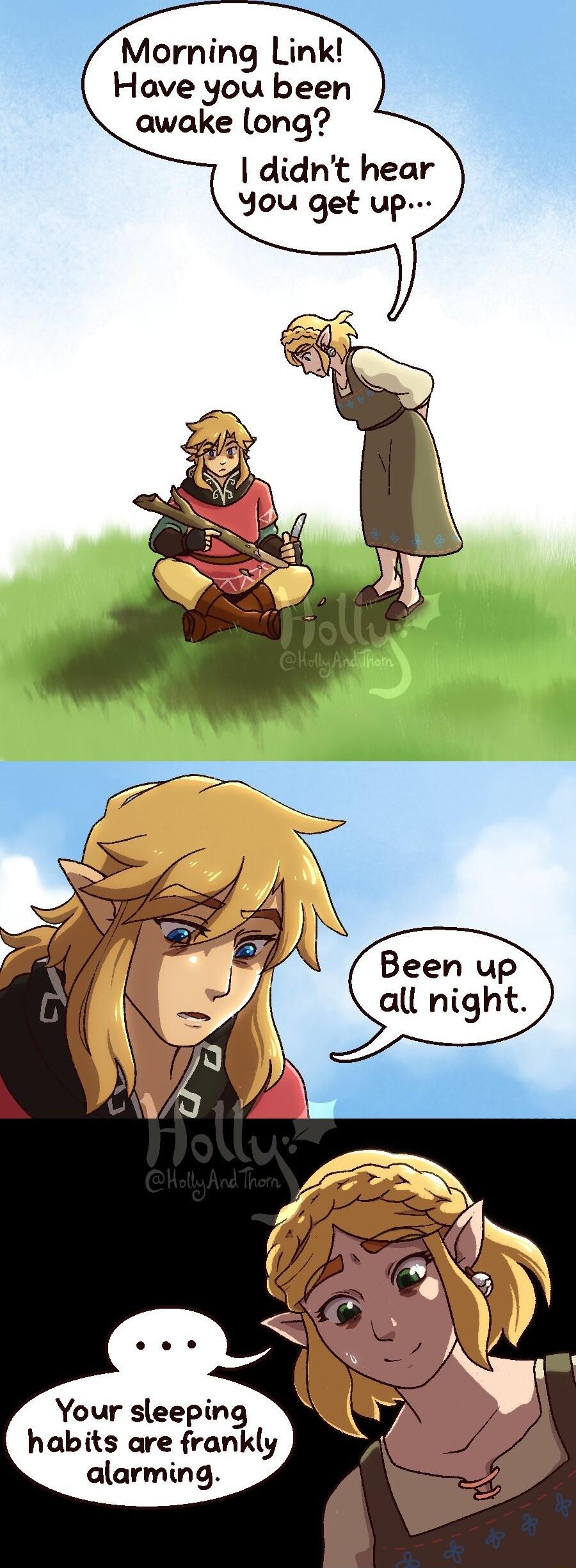 Morning Link Have you been awake ong didnt hear You get up Been up all night Your sleeping habits are frankly alarming