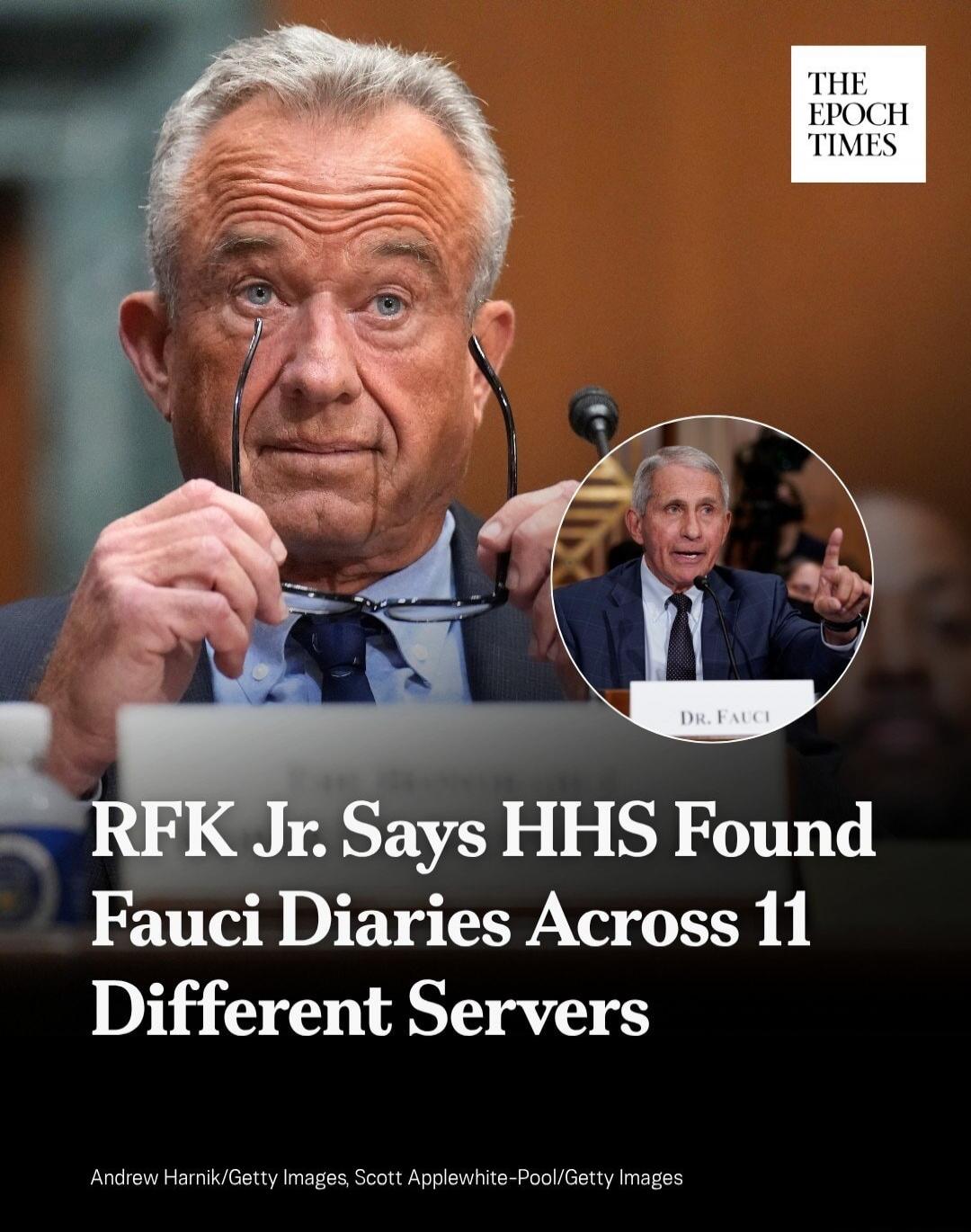 RFK Jr. Says HHS Found Fauci Diaries Across 11 Different Servers