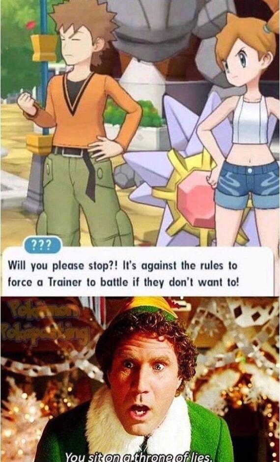 Will you please stop Its against the rules to force a Trainer to battle if they dont want to