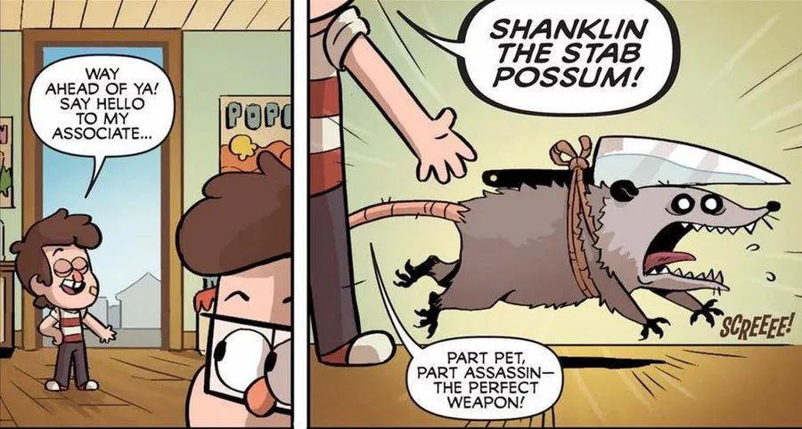 SHANKLIN THE STAB POSSUM i AHEAD OF YA SAY HELLO TO MY ASSOCIATE PART PET PART ASSASSIN THE PERFECT WEAPON