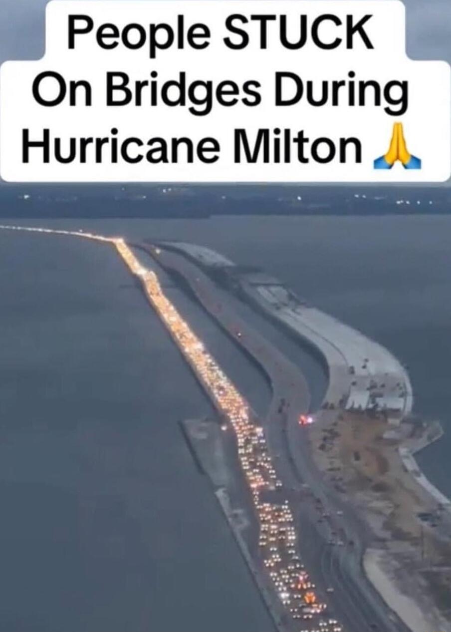 People STUCK On Bridges During Hurricane Milton