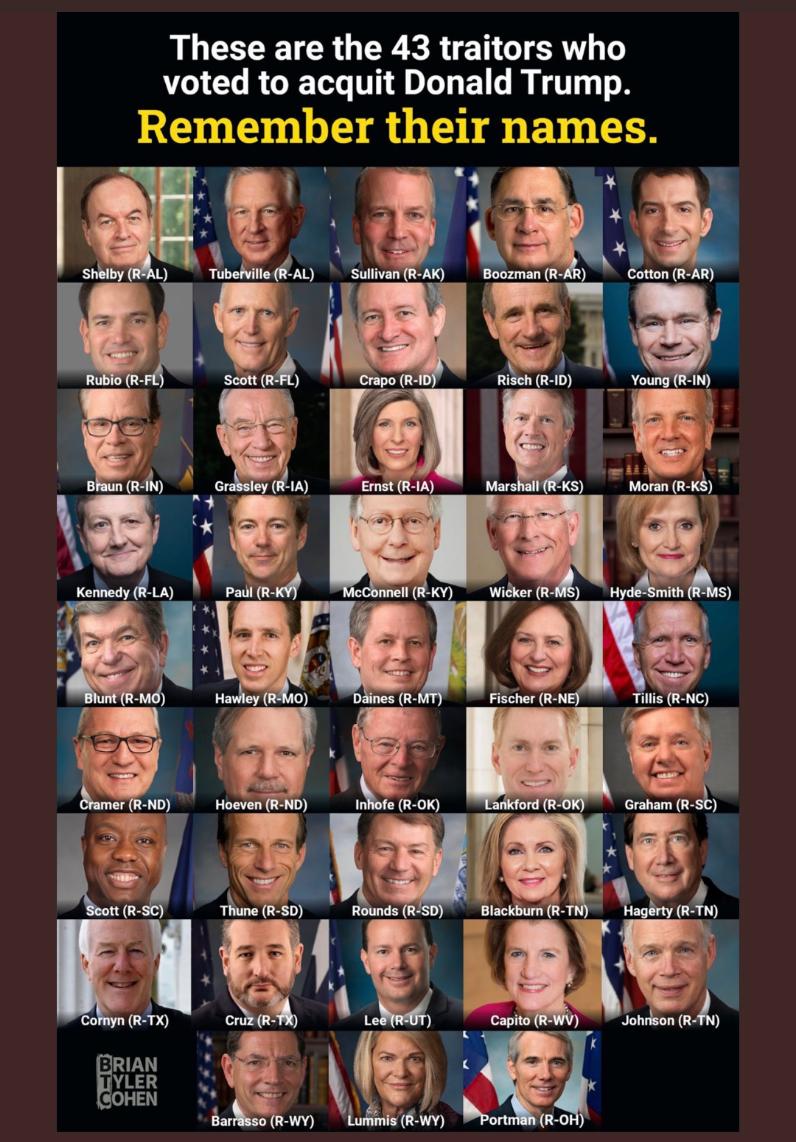 These are the 43 traitors who Vo rump