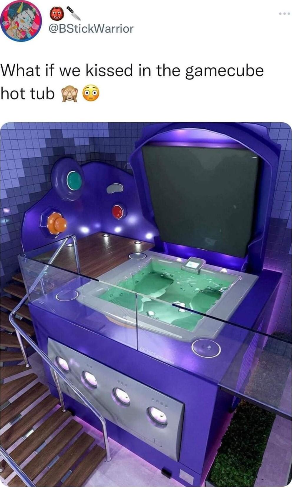 e BStickWarrior What if we kissed in the gamecube hot tub
