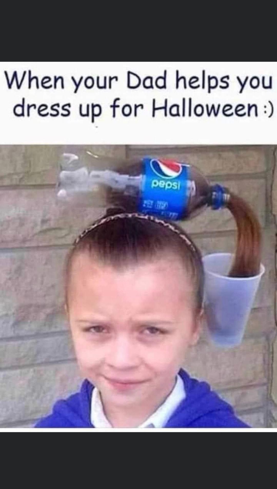 When your Dad helps you dress up for Halloween