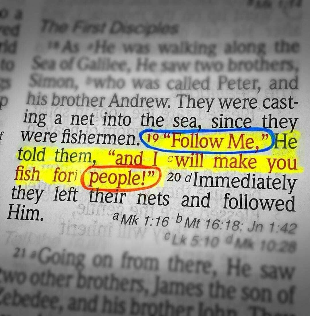 The First Disciples. As He was walking along the Sea of Galilee, He saw two brothers, Simon, who was called Peter, and his brother Andrew. They were casting a net into the sea, since they were fishermen. 