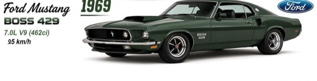 Ford Mustang BOSS 429 1969 7.0L V9 (462ci) 95 km/h Ford