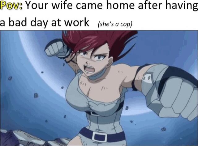 PoV Your wife came home after havin a bad day at work shesacop