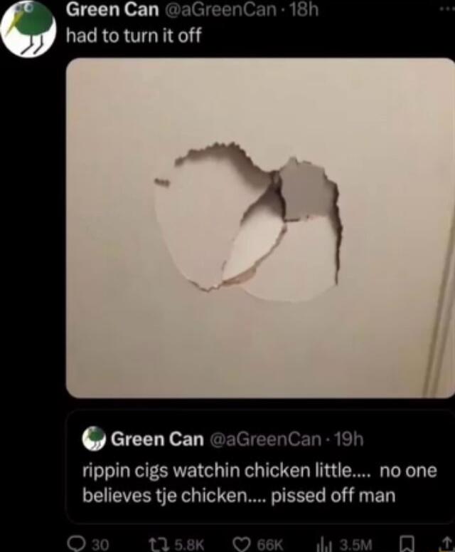 Green Can aGreenCan 18h had to turn it off Green Can aGreenCan 191 rippin cigs watchin chicken little no one EEVERREYC TR TR L g ED