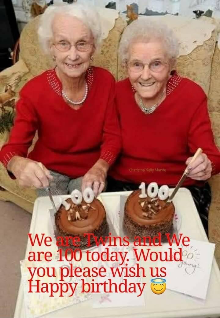 We el e are 100 today Would IYIOU please wish us appy birthday