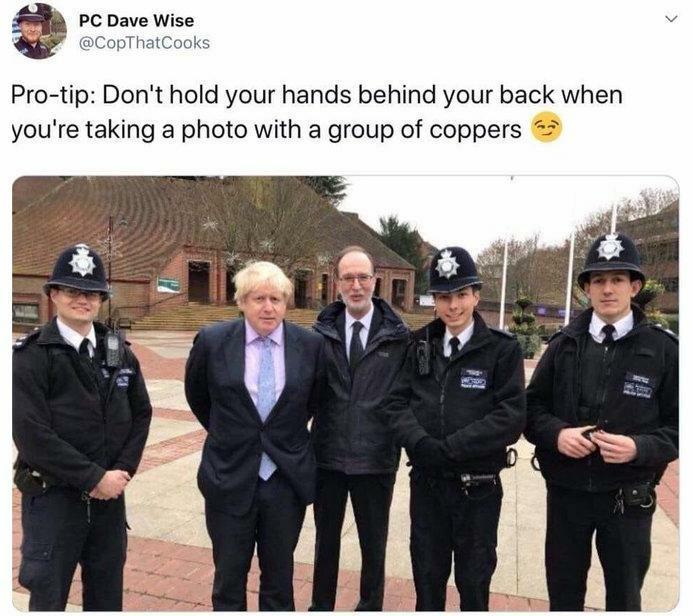 PC Dave Wise Pro tip Dont hold your hands behind your back when youre taking a photo with a group of coppers