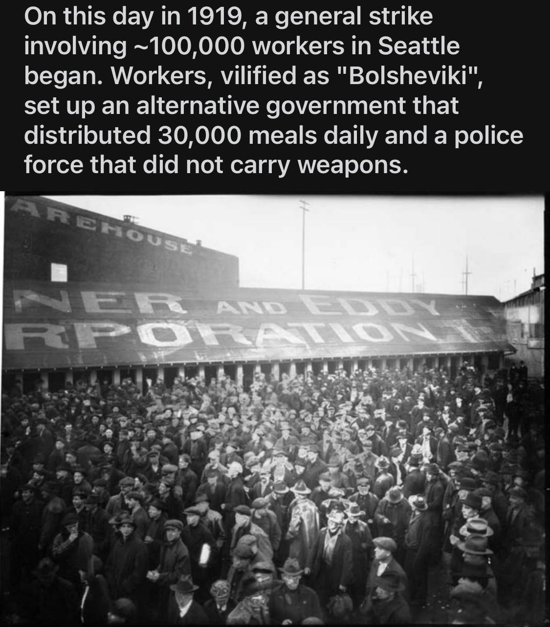 o RO EVAT N oK Ee ME R T RS 1 G involving 100000 workers in Seattle began Workers vilified as Bolsheviki set up an alternative government that IS a1 TT Y Reo o 0 o Ny TR SR EH IV ToTe e T T7 Y force that did not carry weapons
