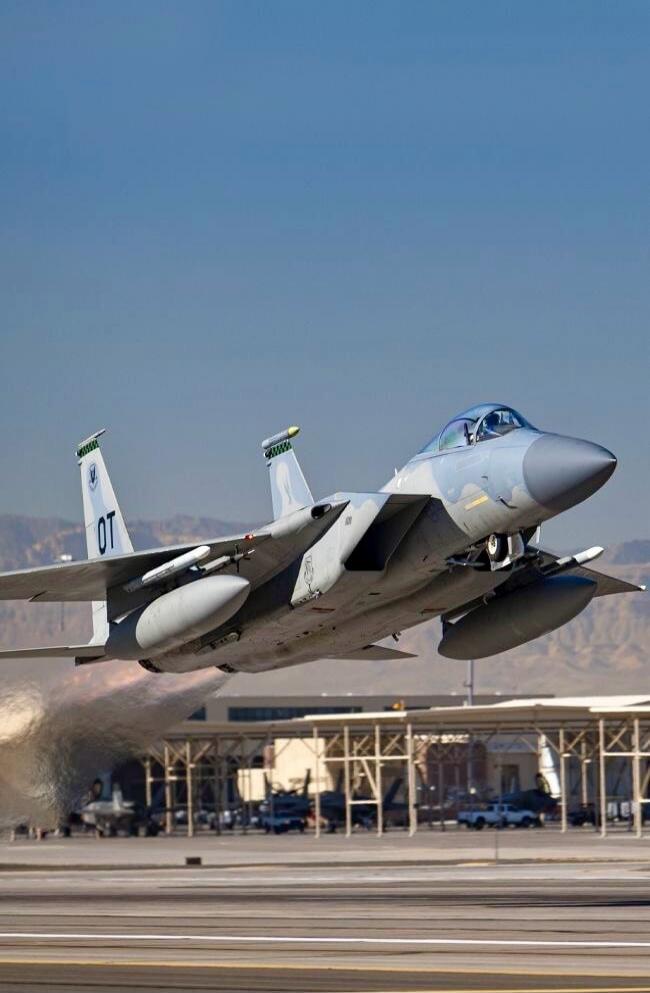 F-15 Eagle fighter jet taking off