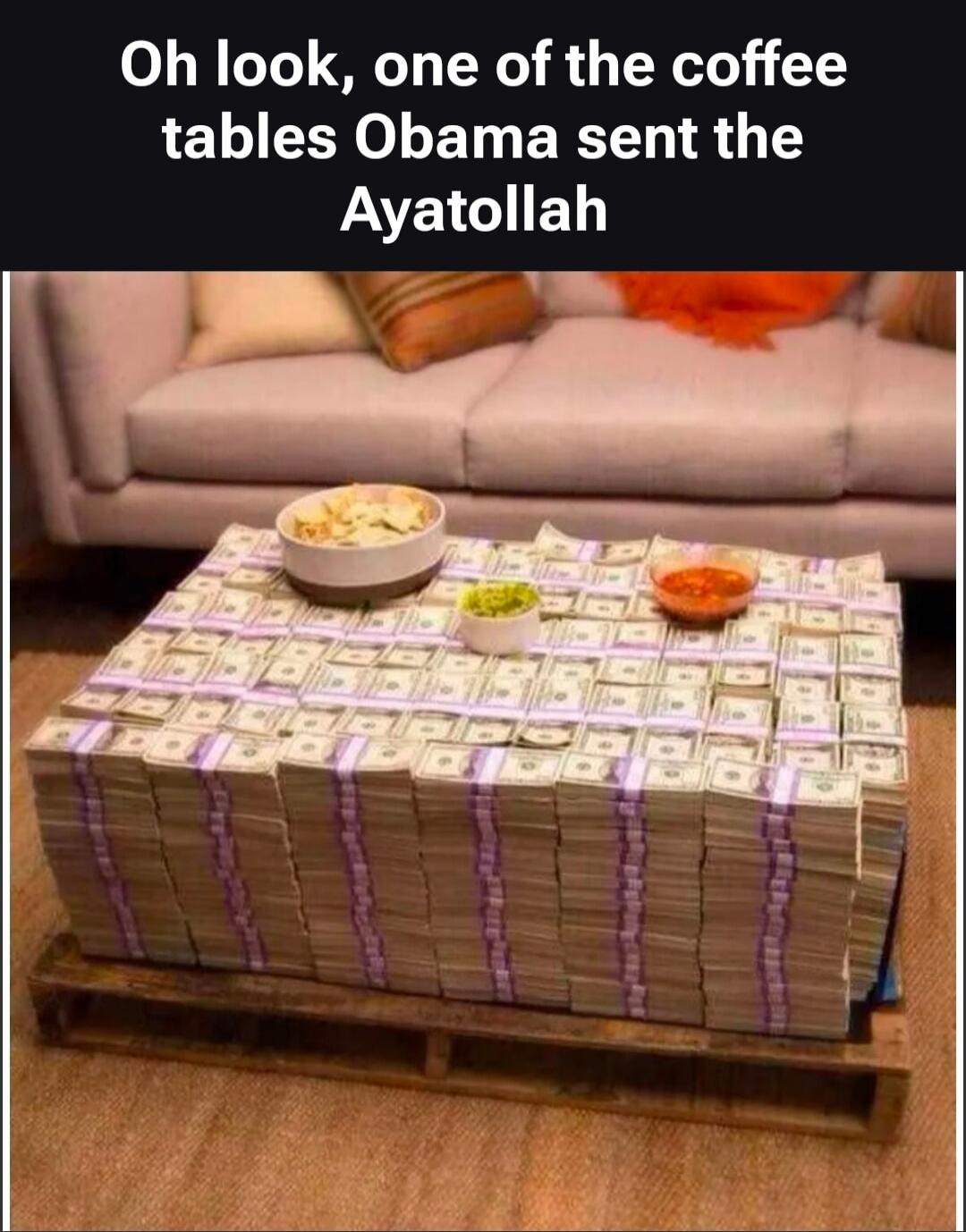 Oh look, one of the coffee tables Obama sent the Ayatollah