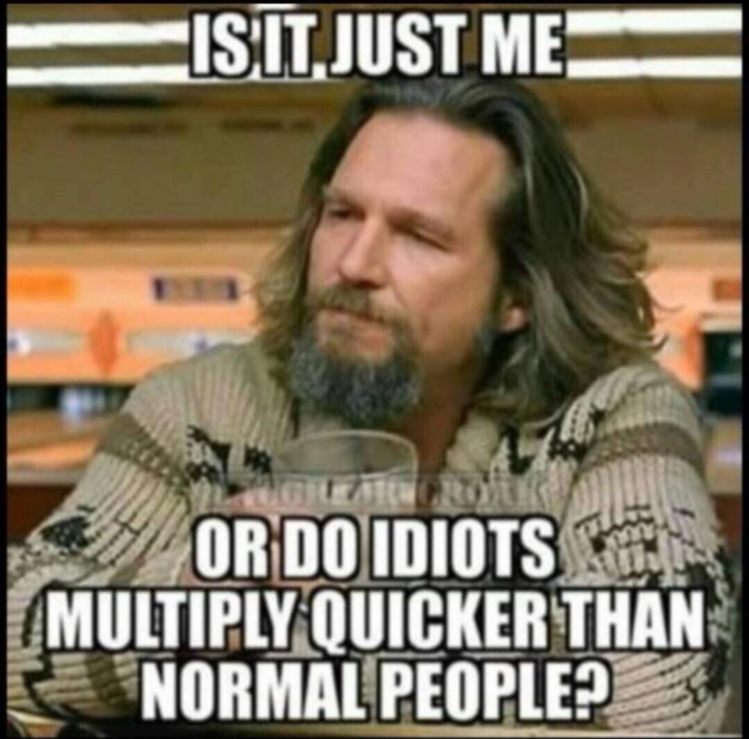 IS IT JUST ME OR DO IDIOTS MULTIPLY QUICKER THAN NORMAL PEOPLE?