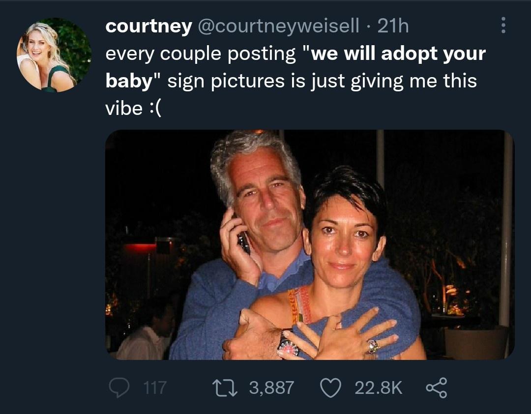 courtney courtneyweisell 21h every couple posting we will adopt your baby sign pictures is just giving me this vibe 10 3887 Q 228K