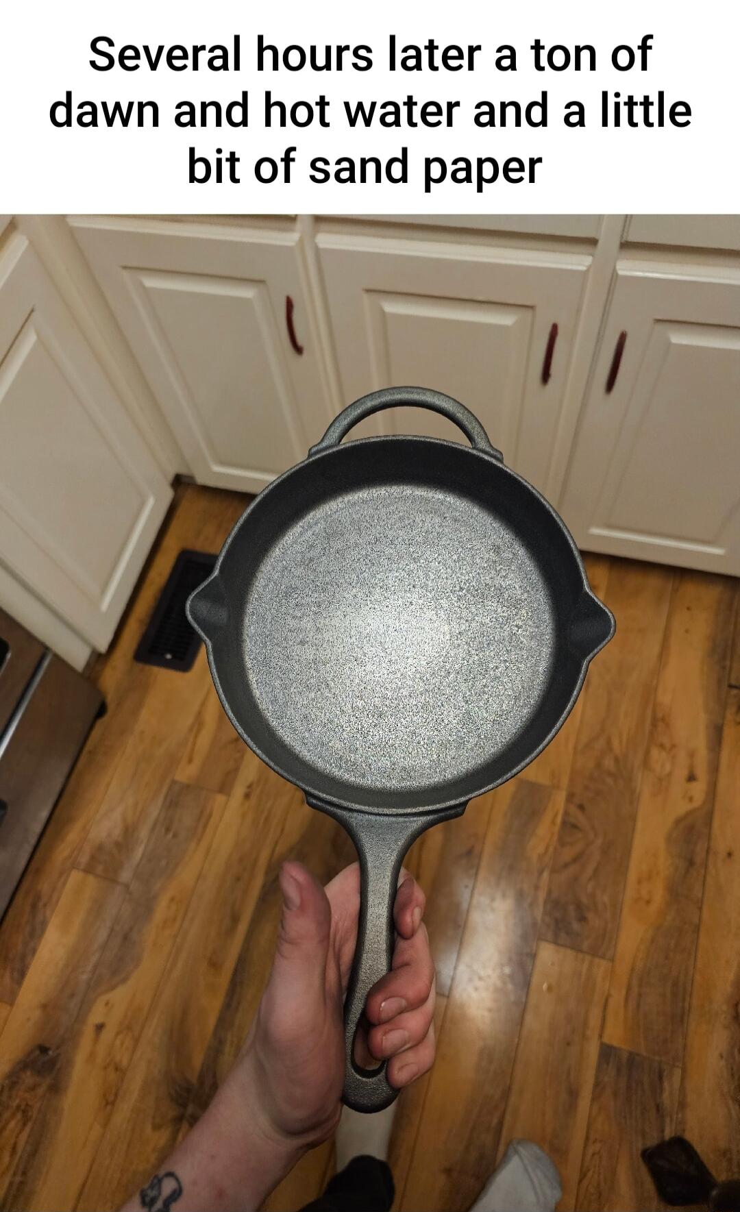 Several hours later a ton of dawn and hot water and a little bit of sand paper