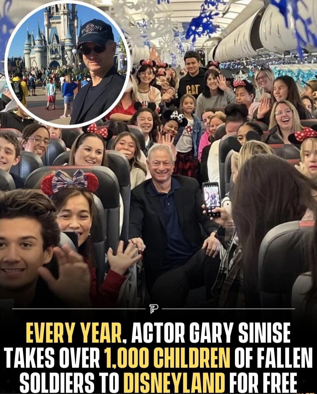 EVERY YEAR, ACTOR GARY SINISE TAKES OVER 1,000 CHILDREN OF FALLEN SOLDIERS TO DISNEYLAND FOR FREE