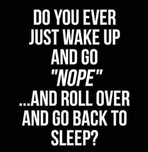 DO YOU EVER JUST WAKE UP AND GO 
