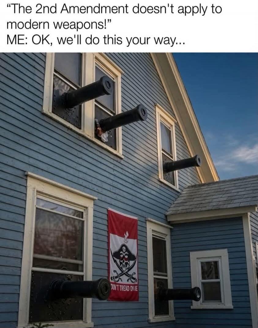 The 2nd Amendment doesn't apply to modern weapons! ME: OK, we'll do this your way... DON'T TREAD ON ME