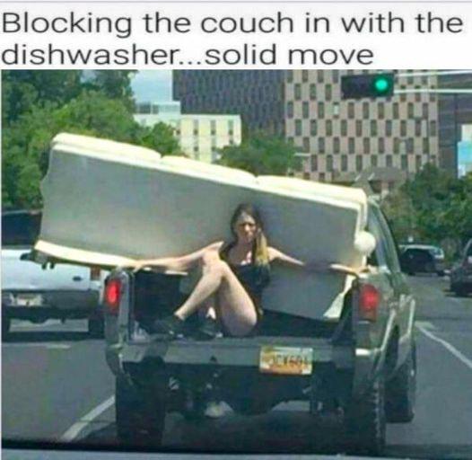 Blocking the couch in with the dishwashersolid move