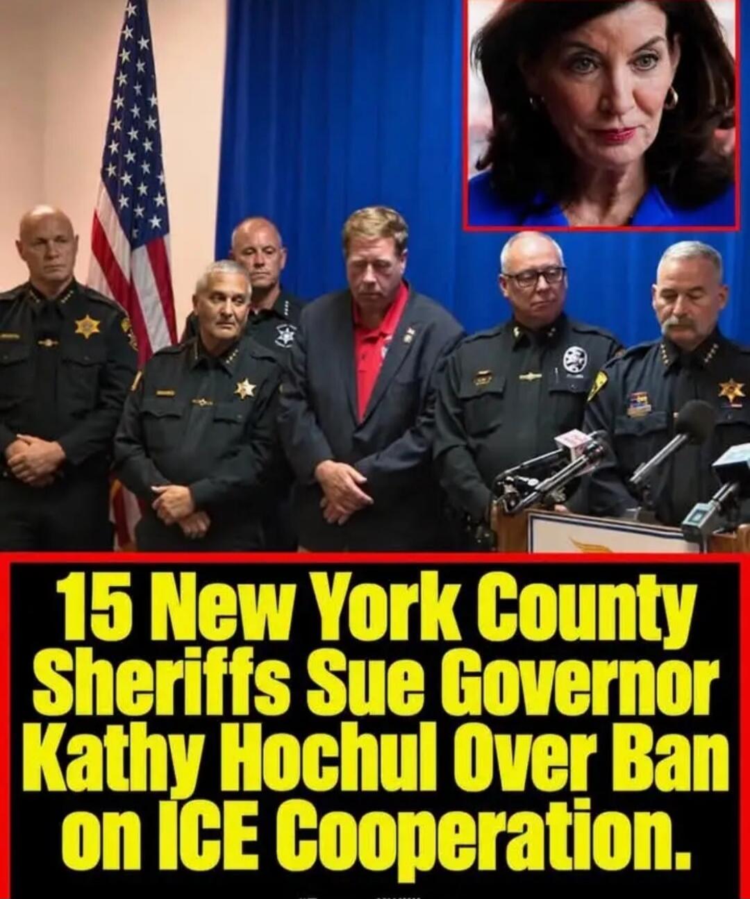 15 New York County Sheriffs Sue Governor Kathy Hochul Over Ban on ICE Cooperation.