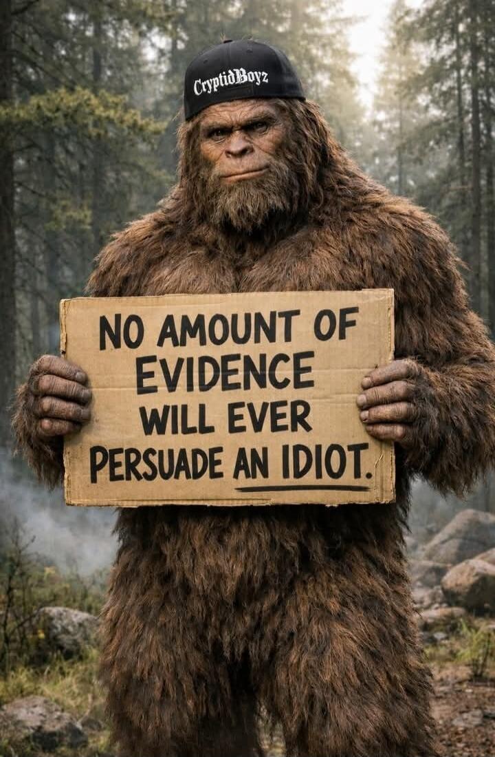 NO AMOUNT OF EVIDENCE WILL EVER PERSUADE AN IDIOT.