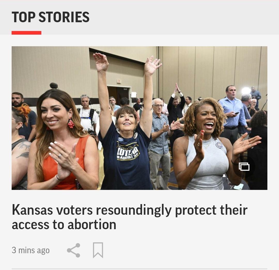 TOP STORIES Kansas voters resoundingly protect their access to abortion