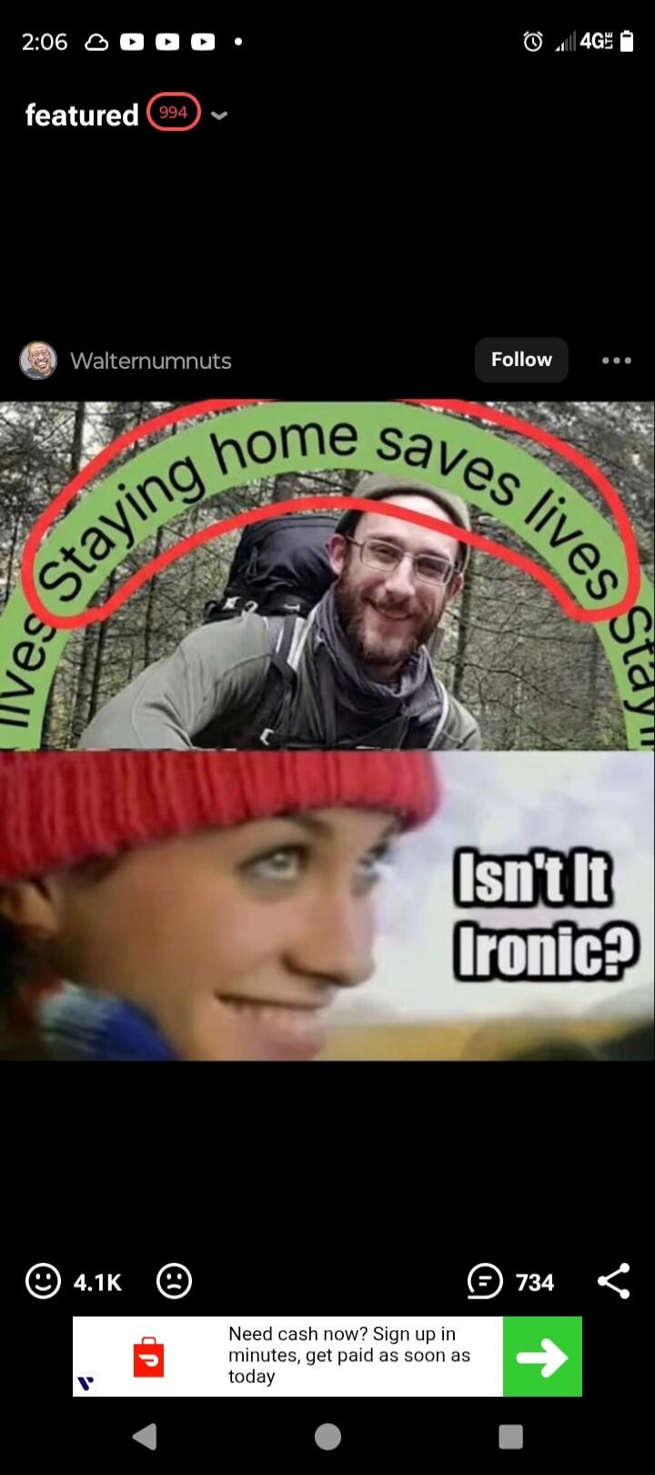 Staying home saves lives
Isn't It Ironic?