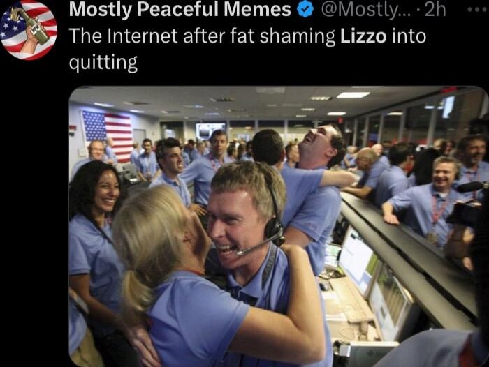 Mostly Peaceful Memes Mostly 2h The Internet after fat shaming Lizzo into quitting