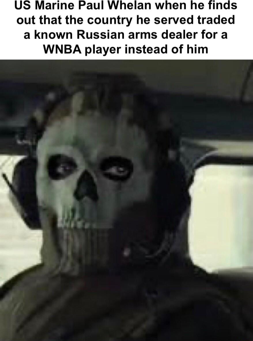 US Marine Paul Whelan when he finds out that the country he served traded a known Russian arms dealer for a WNBA player instead of him