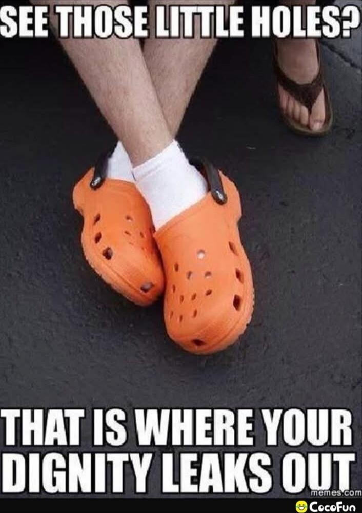 SEE THOSE LITTLE HOLES? THAT IS WHERE YOUR DIGNITY LEAKS OUT