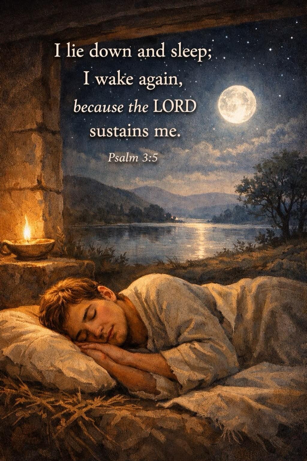 I lie down and sleep; I wake again, because the LORD sustains me. Psalm 3:5