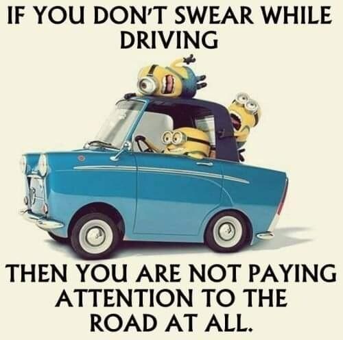 IF YOU DONT SWEAR WHILE DRIVIyG THEN YOU ARE NOT PAYING ATTENTION TO THE ROAD AT ALL