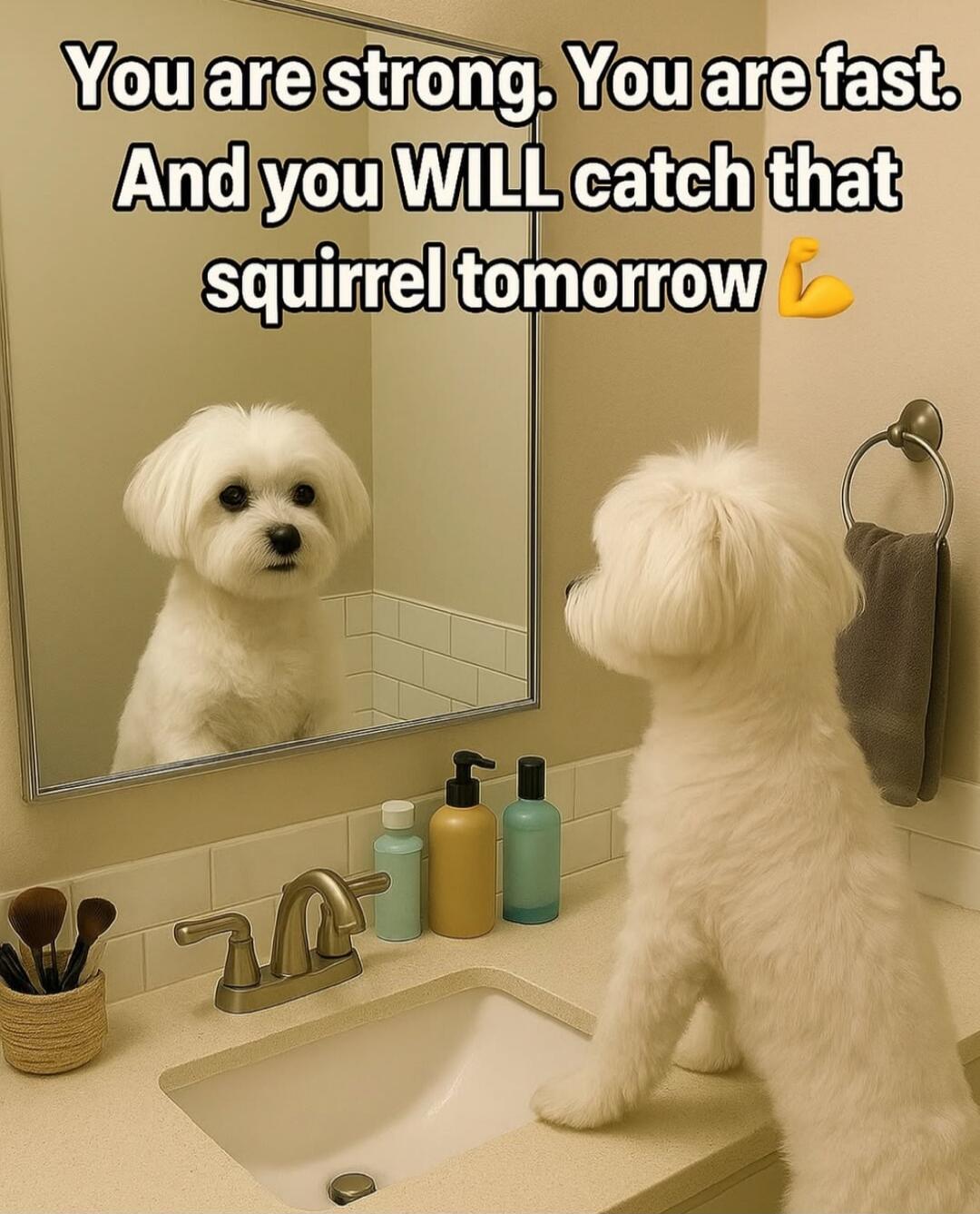 You are strong. You are fast. And you WILL catch that squirrel tomorrow 💪