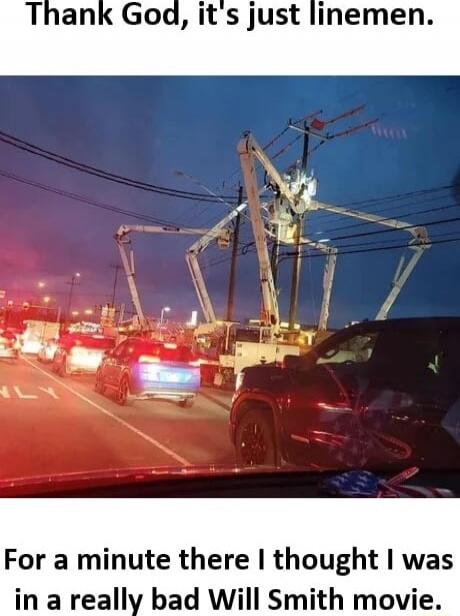 Thank God, it's just linemen.
For a minute there I thought I was in a really bad Will Smith movie.