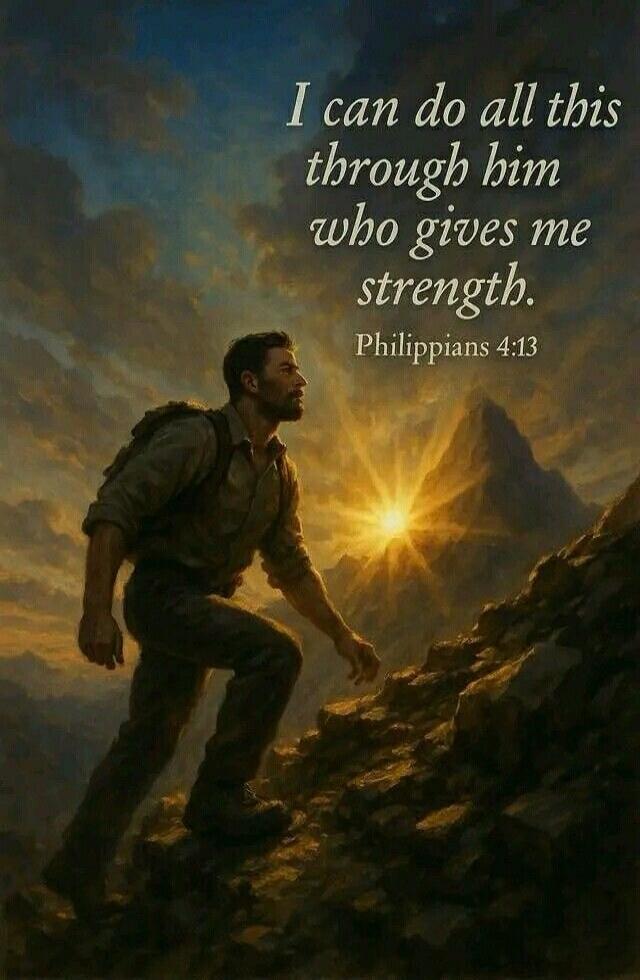 I can do all this through him who gives me strength. Philippians 4:13