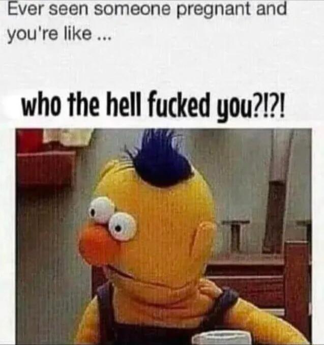 Ever seen someone pregnant and youre like who the hell fucked you T
