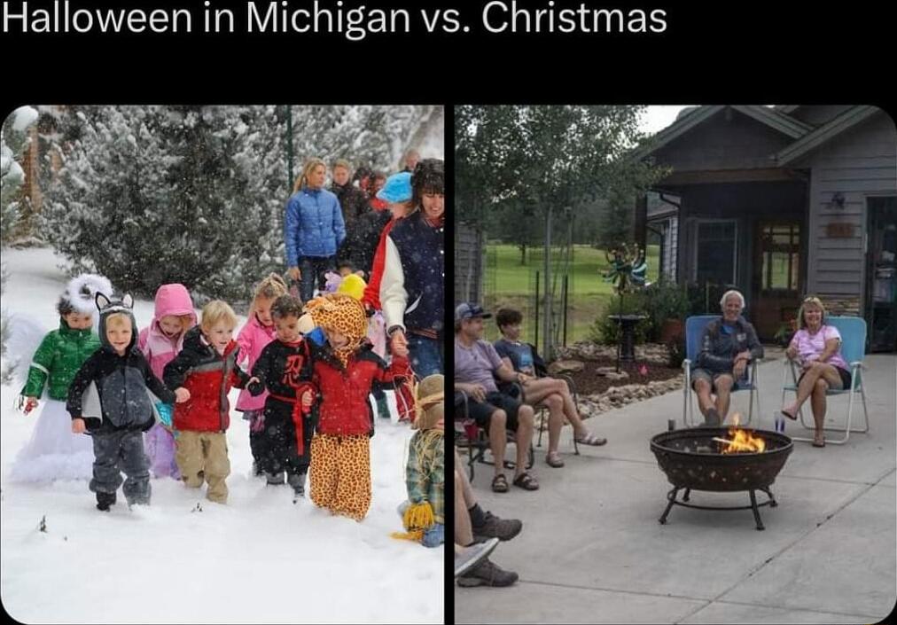 Halloween in Michigan vs Christmas
