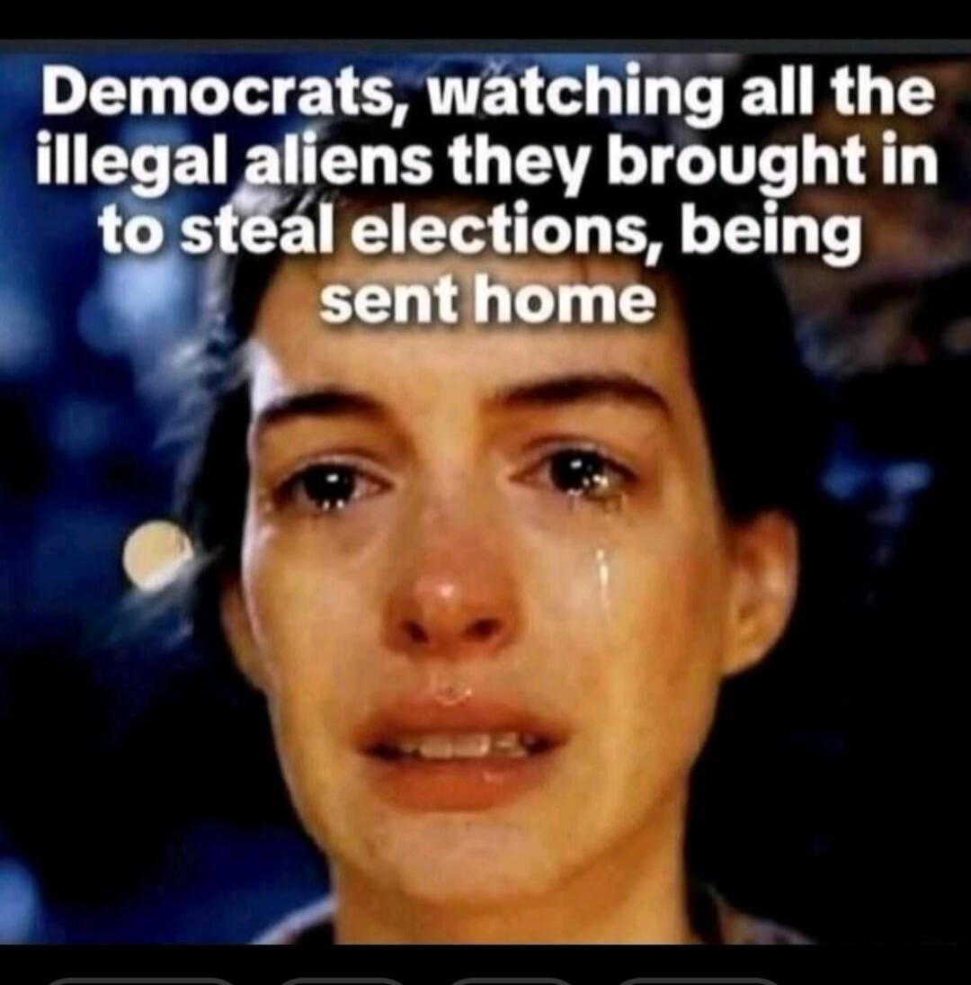 Democrats, watching all the illegal aliens they brought in to steal elections, being sent home