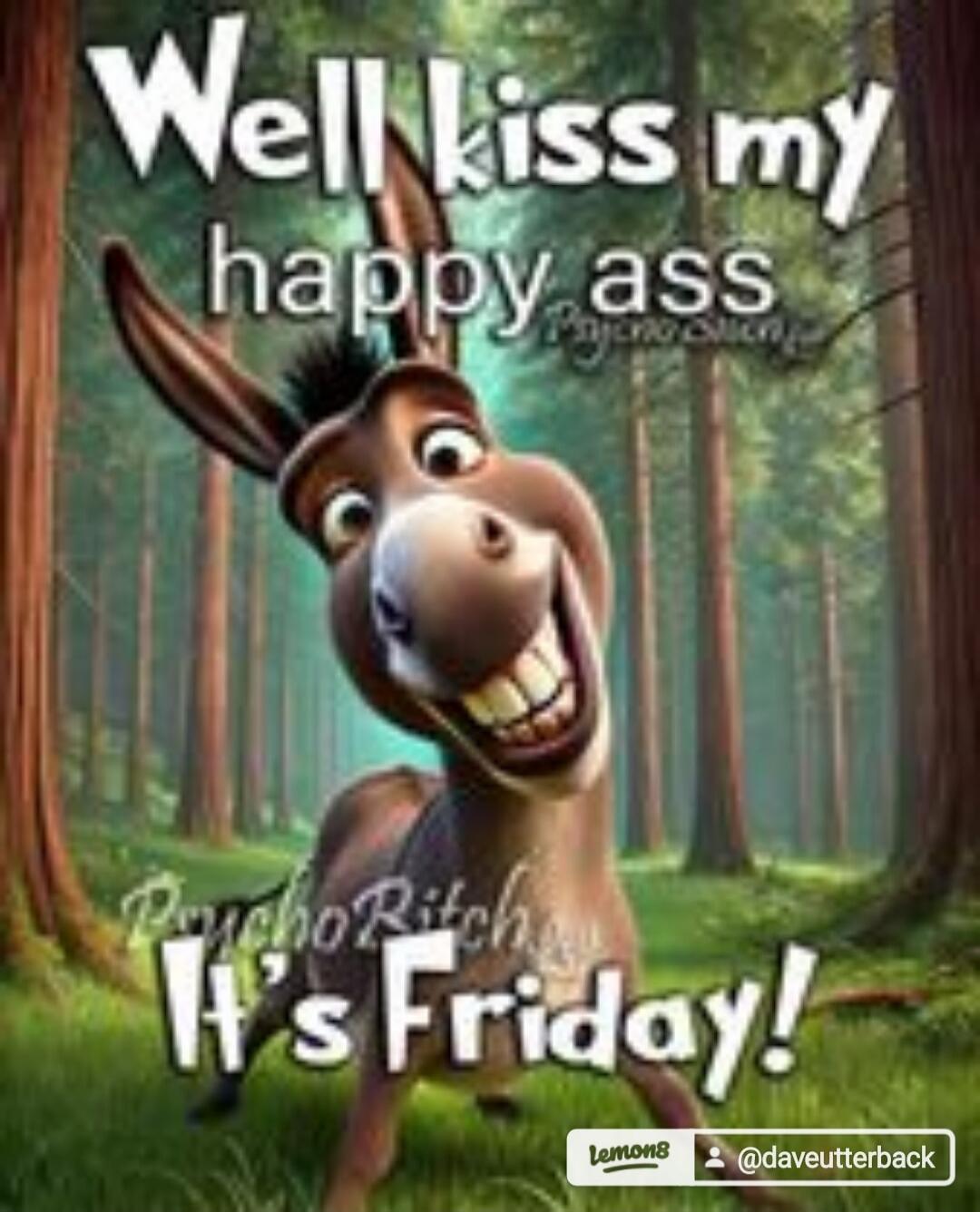 Well kiss my happy ass
It's Friday!