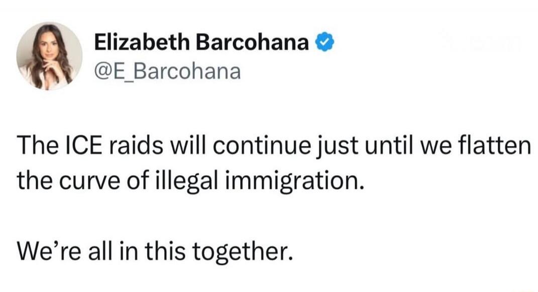 The ICE raids will continue just until we flatten the curve of illegal immigration. We’re all in this together.